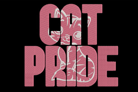 Cat Pride: A Charming Embroidery Design for Feline Fans