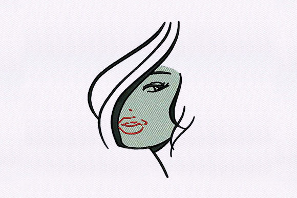 Charming Girl Face Embroidery for Craft Fairs