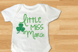 Charming Little Miss March Clover Applique
