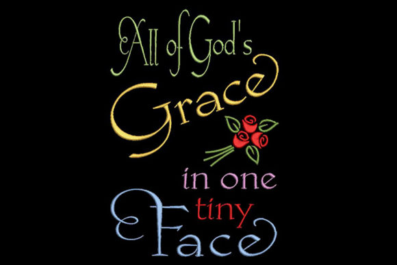 God's Grace in a Tiny Face: A Charming Embroidery Design