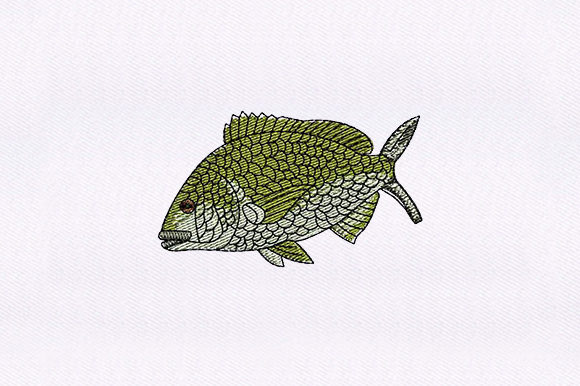 Green Fish: A Fresh Embroidery Design for Your Next Project