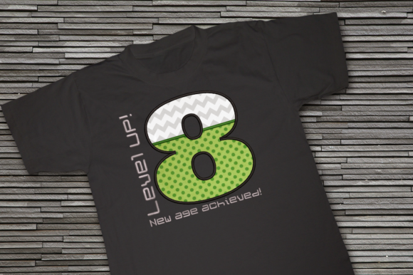 Level Up 8th Birthday Applique: A Gamer's Delight