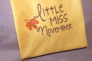 Little Miss November Fall Leaf Applique
