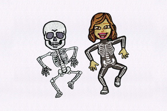 Skeleton s Dancing: A Charming Embroidery Design
