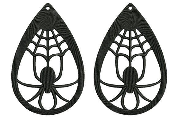 Spider Earrings: A Charming Embroidery Design